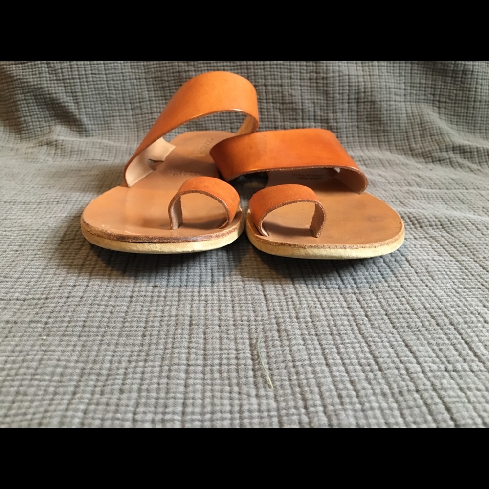 Women's Tan Leather Sandals - Picture 3 of 9